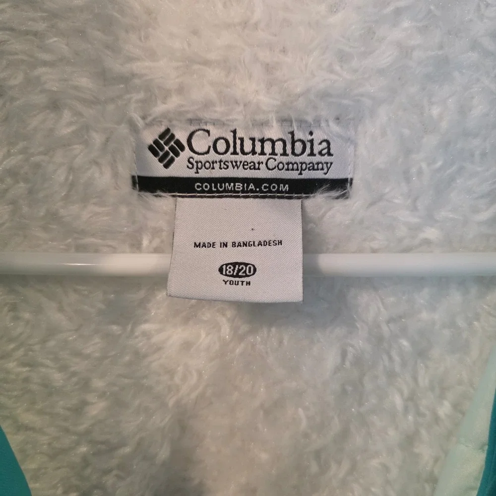 Columbia Winter Jacket Kids Size 18/20 Blue Excellent‎ Fleece Lined Snow Coat